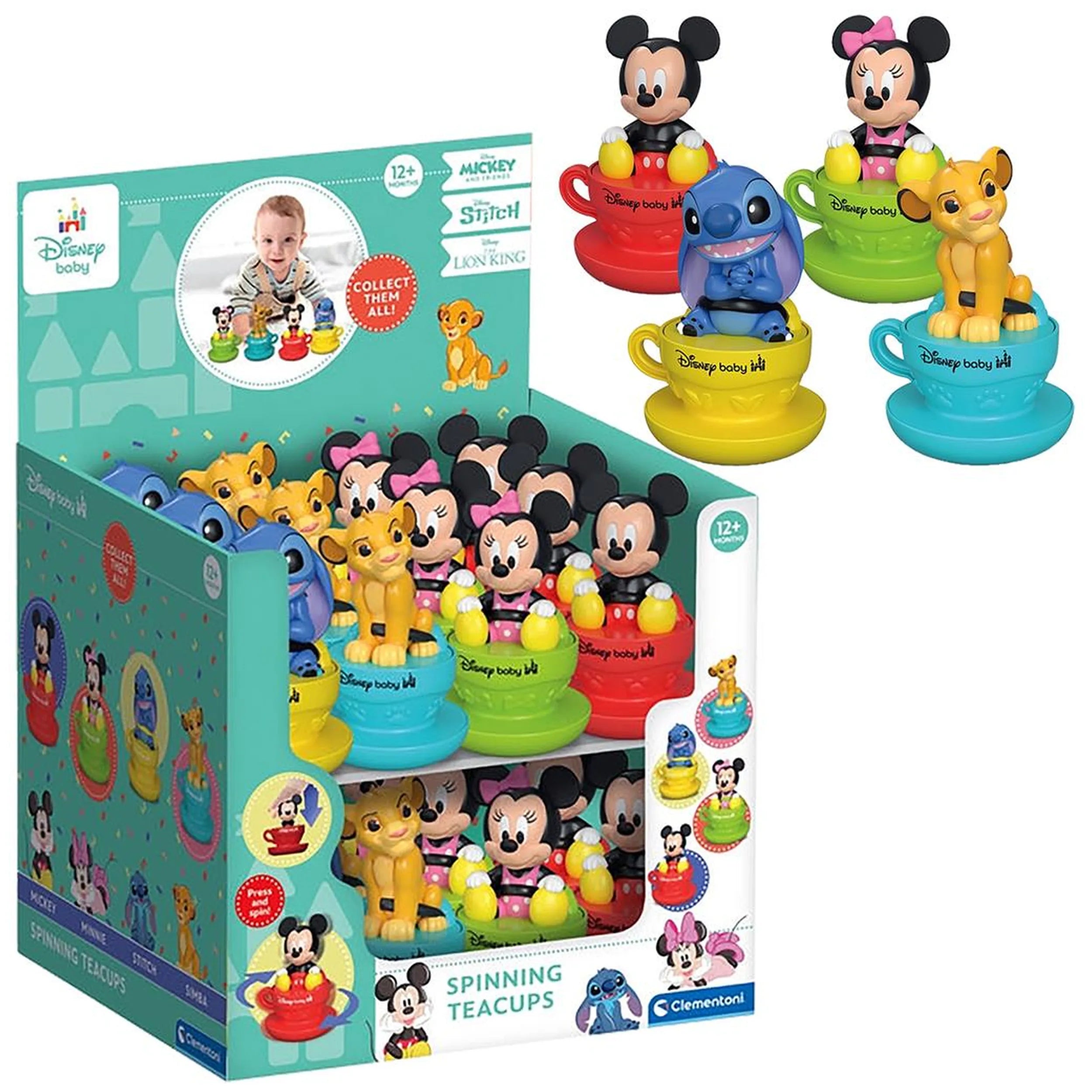Disney Baby - Juguetes de Sets de Juego de Personajes del Carrusel de Tazas de Té Giratorias de Disney