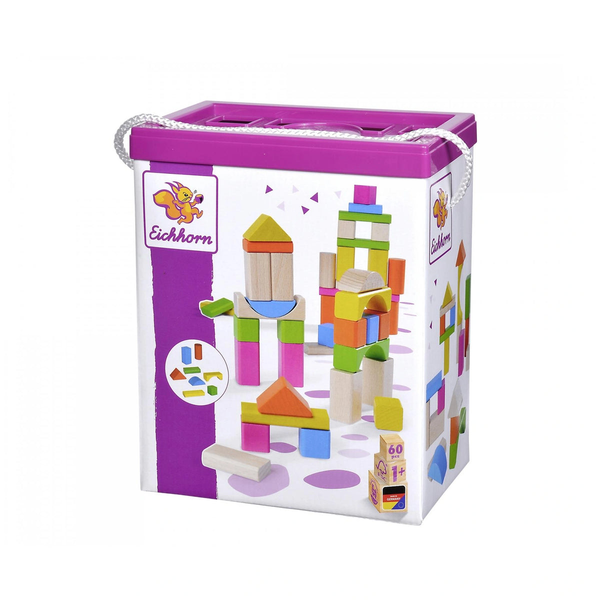Eichhorn - Wooden Blocks - 60 Pcs - Sorting & Stacking Toys - Sorting & Stacking Toys