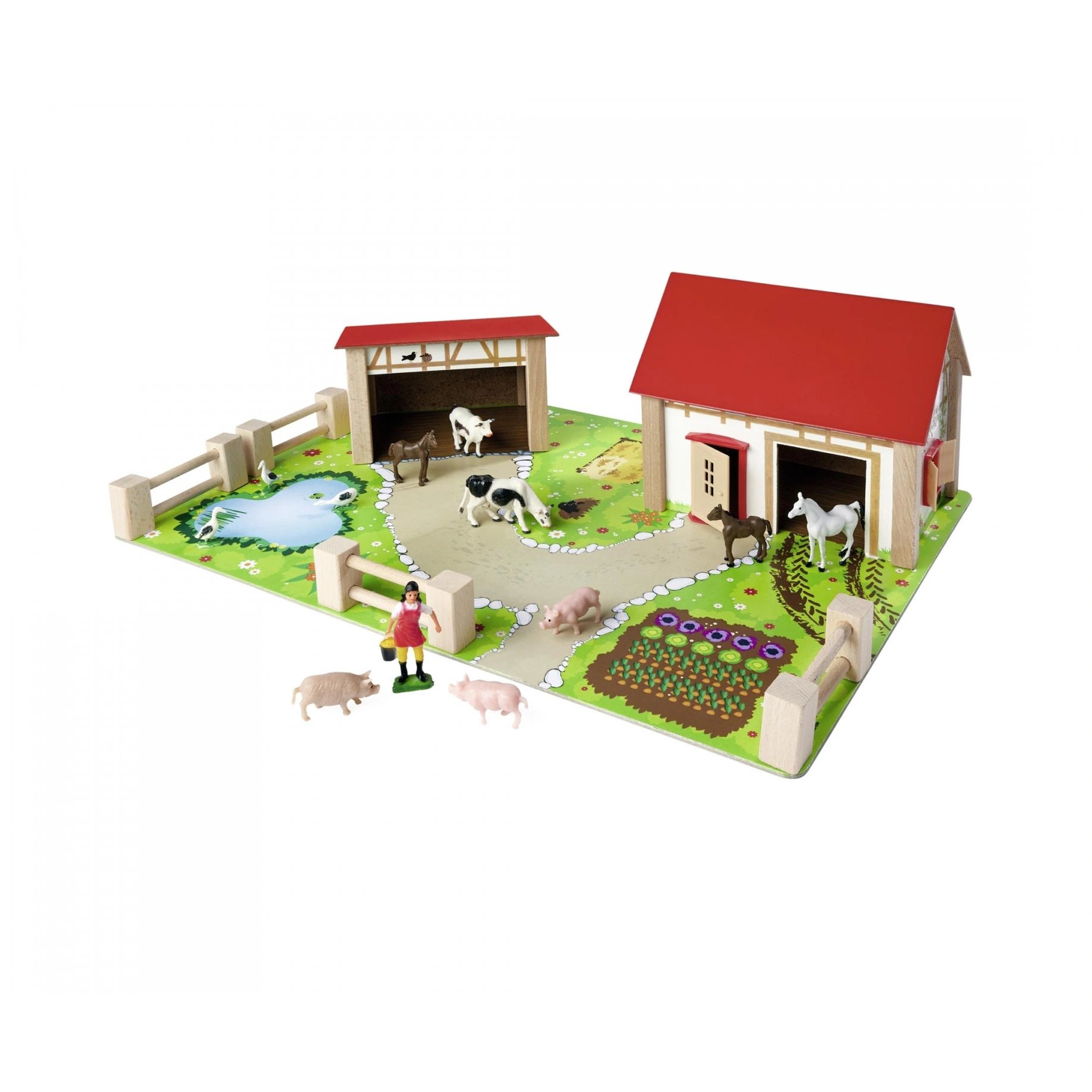 Eichhorn - Wooden Farm with Accessories - 20 Pcs - Toy Playsets - Toy Playsets
