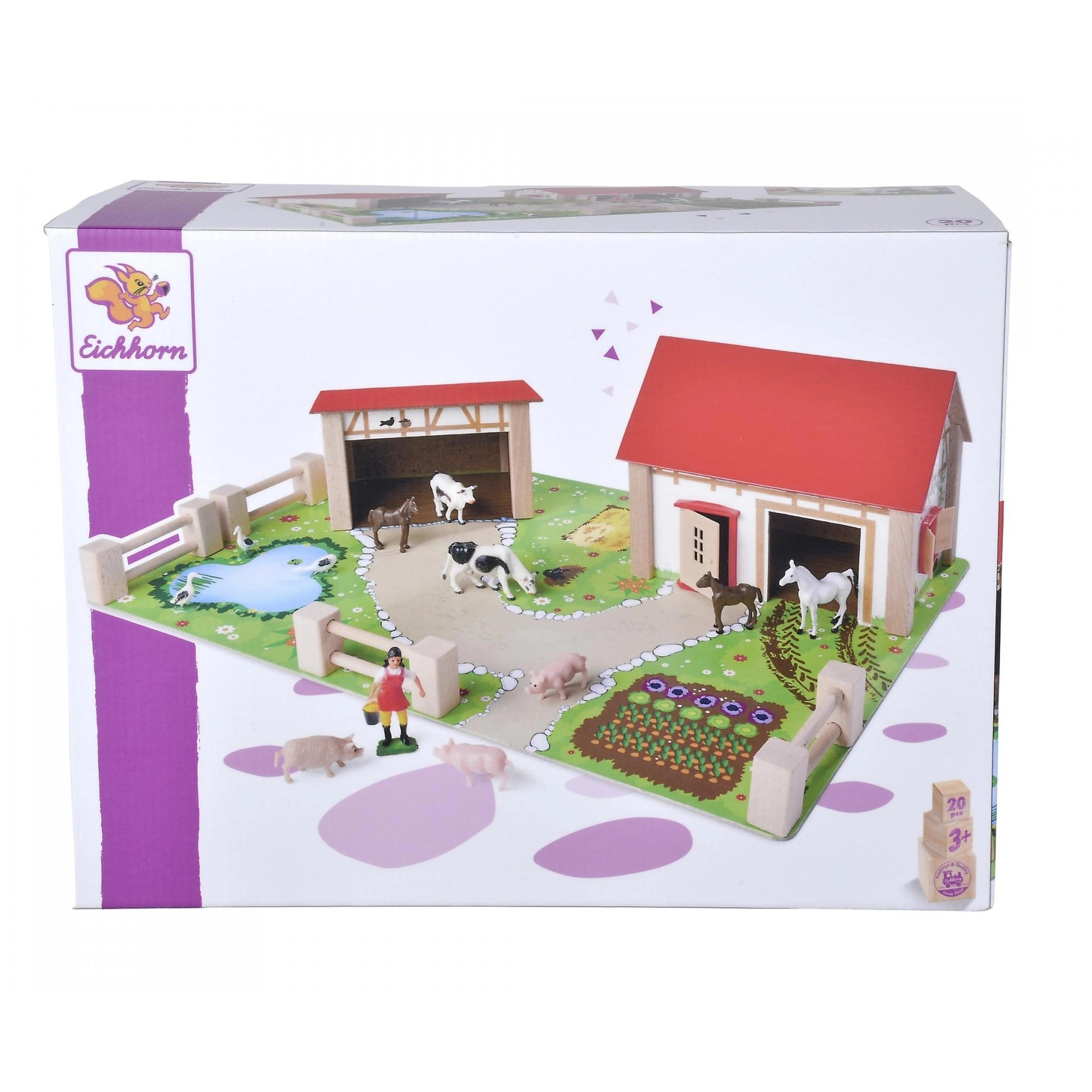 Eichhorn - Wooden Farm with Accessories - 20 Pcs - Toy Playsets - Toy Playsets