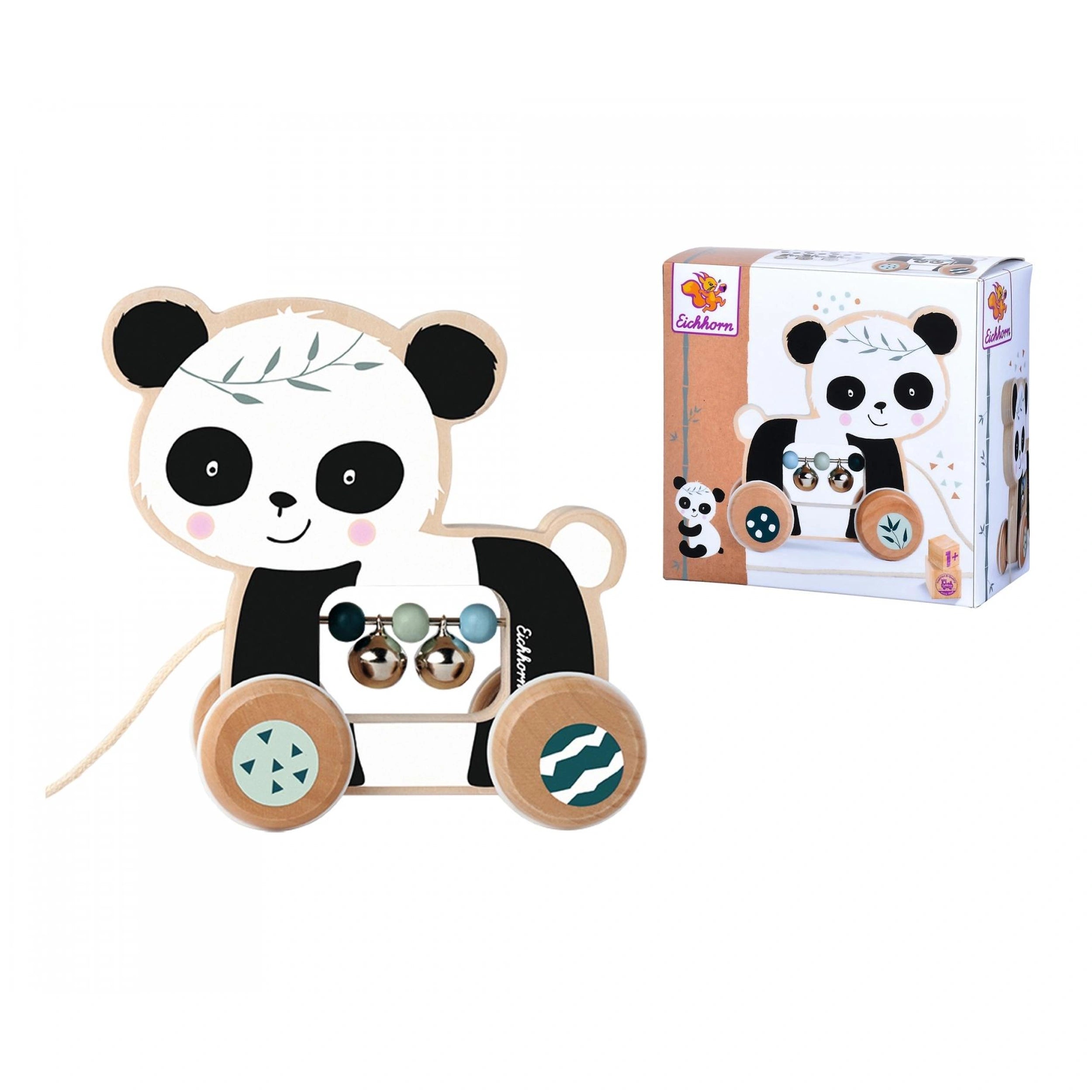 Eichhorn - Animal de Tirar de Madera Panda - Juguetes de Empujar y Tirar