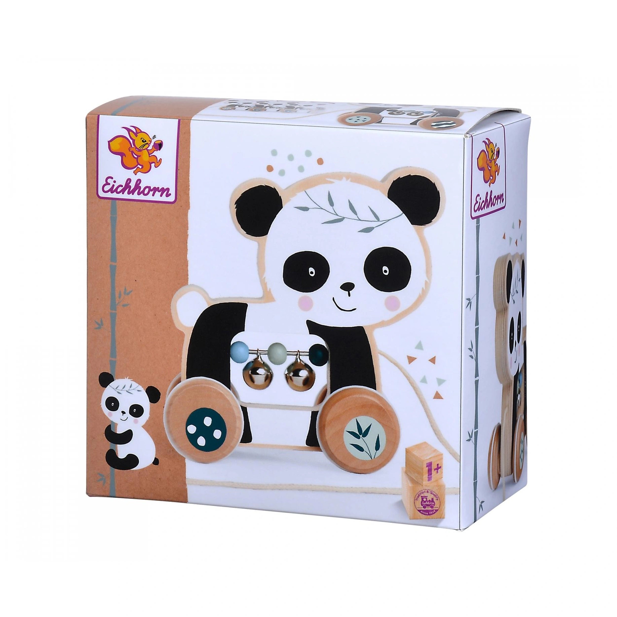 Eichhorn - Animal de Tirar de Madera Panda - Juguetes de Empujar y Tirar