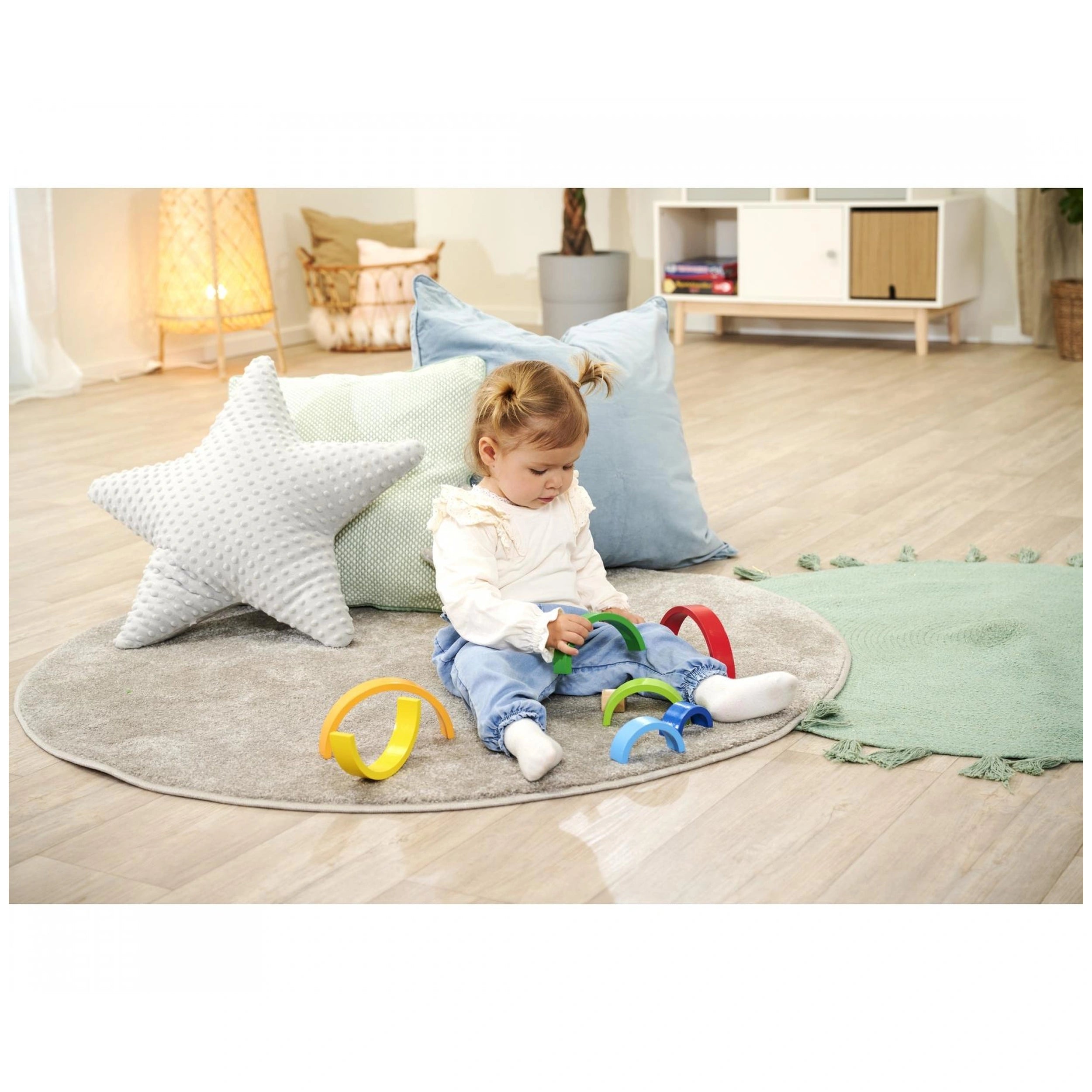 Eichhorn - Arcoíris de Madera Apilable - 8 Piezas - Juguetes de Actividad para Bebés - Juguetes de Actividad para Bebés