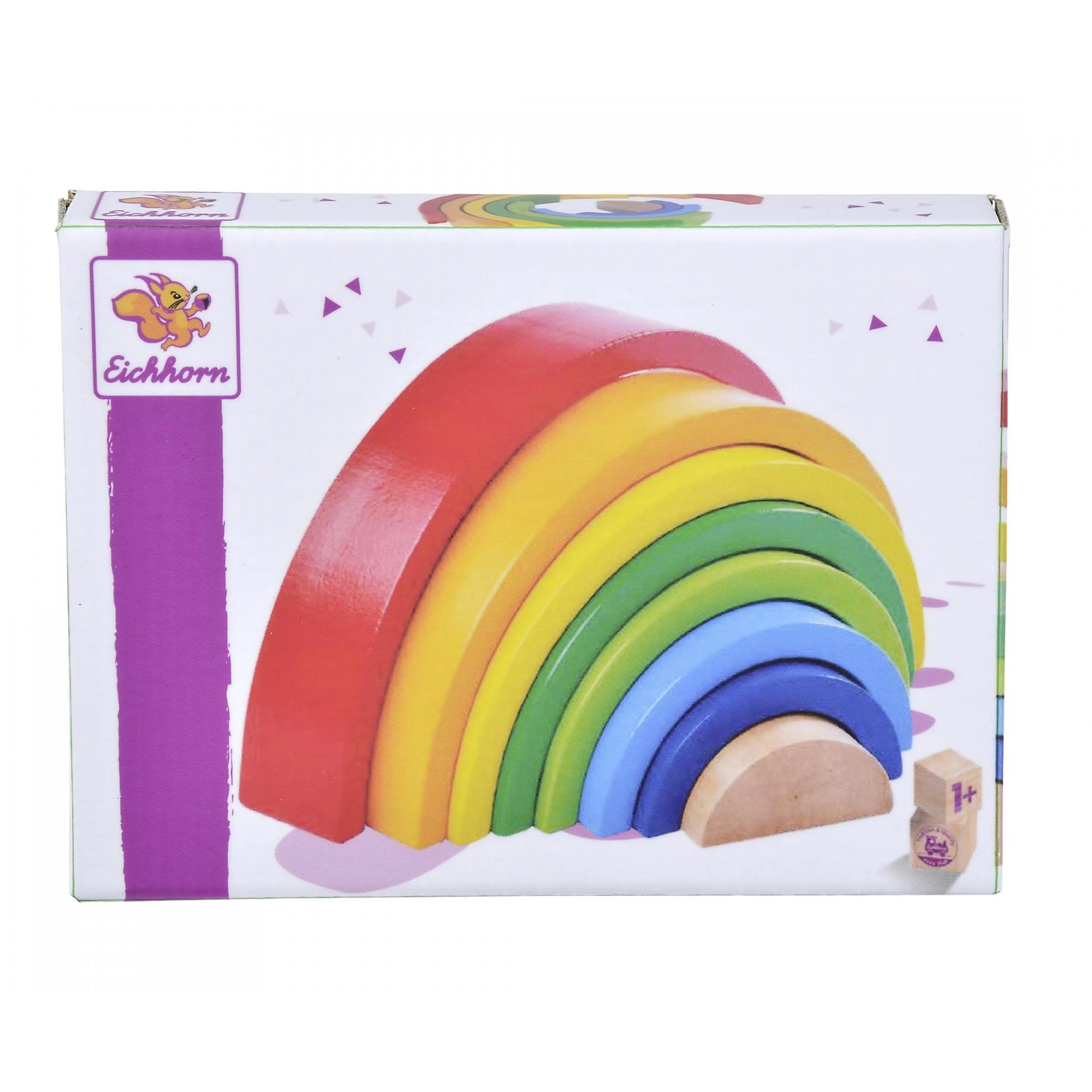 Eichhorn - Arcoíris de Madera Apilable - 8 Piezas - Juguetes de Actividad para Bebés - Juguetes de Actividad para Bebés