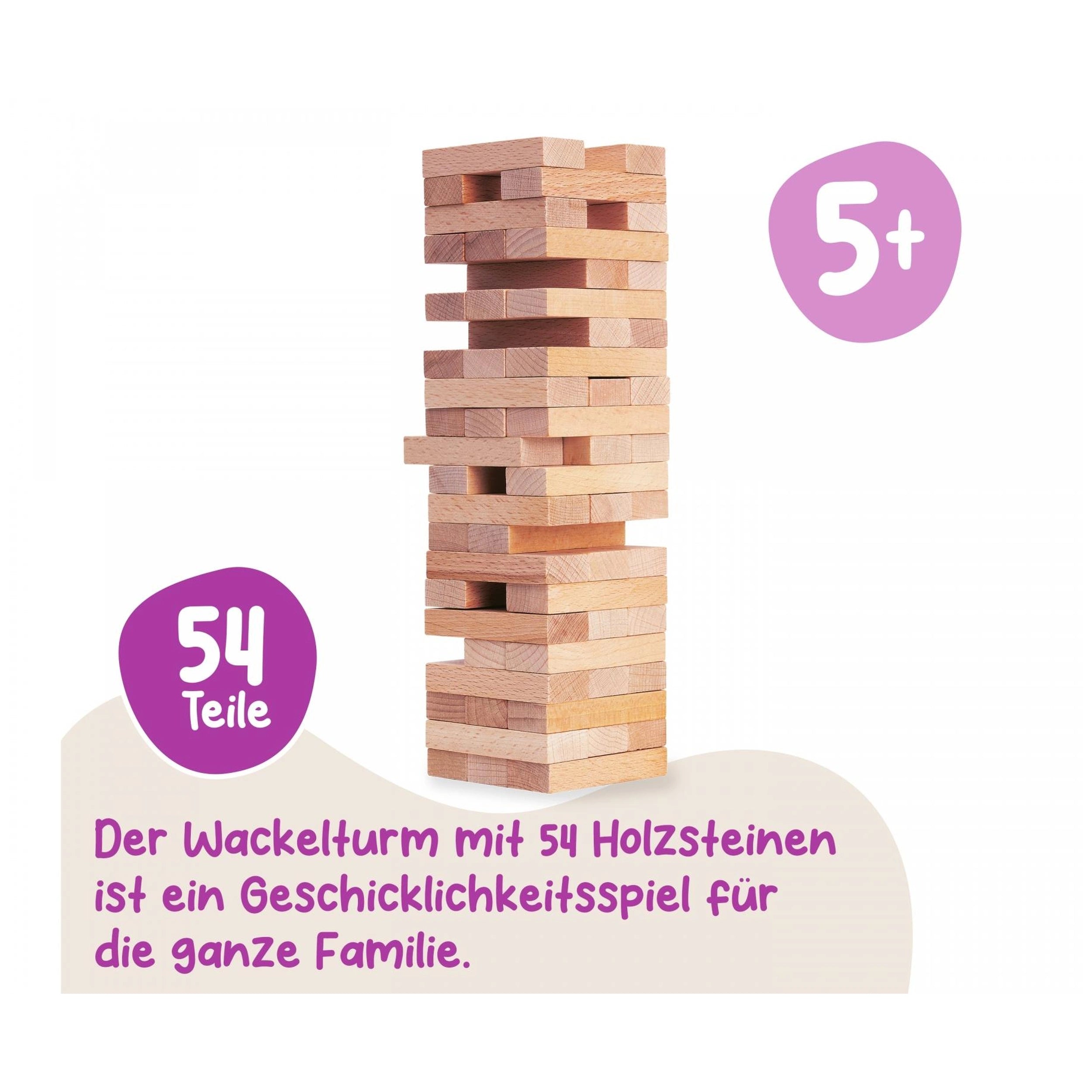 Eichhorn - Torre de Apilamiento de Madera - 54 Piezas - Juegos de Mesa - Juegos de Mesa