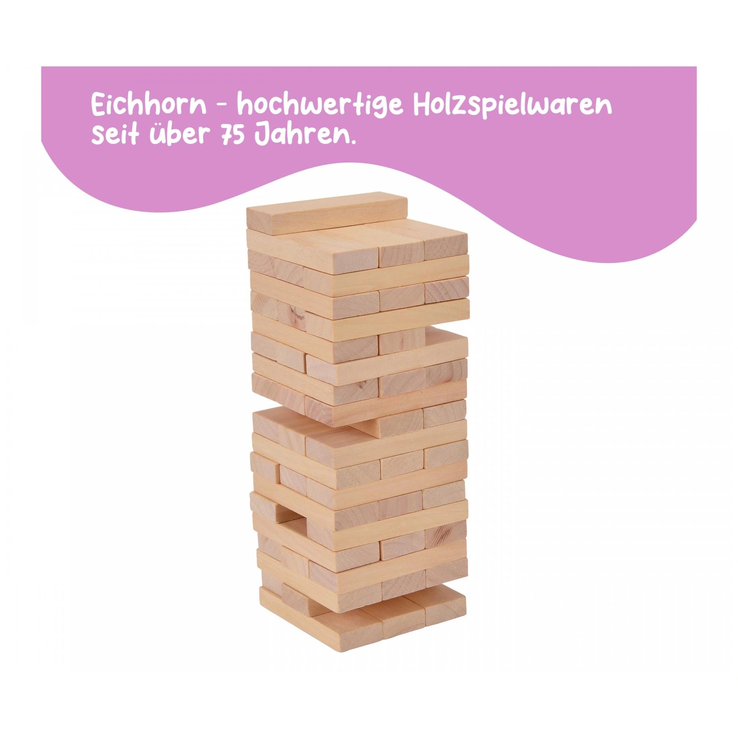 Eichhorn - Torre de Apilamiento de Madera - 54 Piezas - Juegos de Mesa - Juegos de Mesa