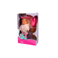 Evi - Muñeca con Atuendo Acogedor y Oso de Peluche - Conjuntos de Juego de Muñecas y Figuras de Juguete