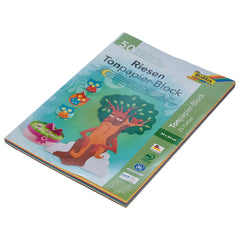 Folia - Bloque de papel tonificado Riesen A4 130 Gr 50 Piezas Hojas Multicolores - Artes y Manualidades