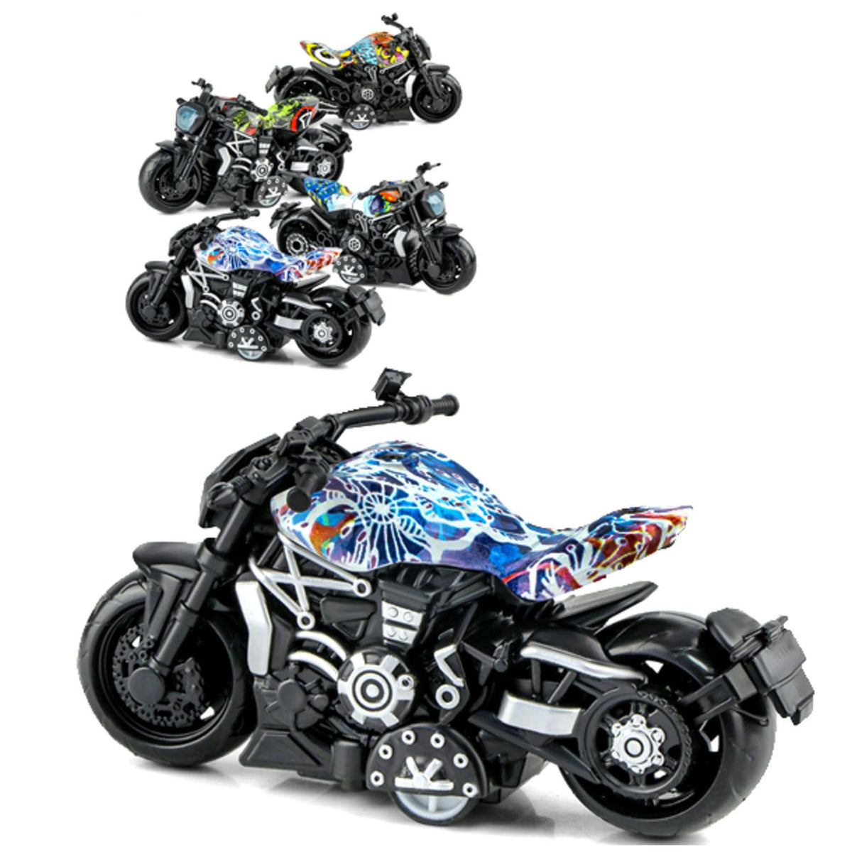 Ginmar - Motocicletas de metal fundido a escala 1:32 con retroceso