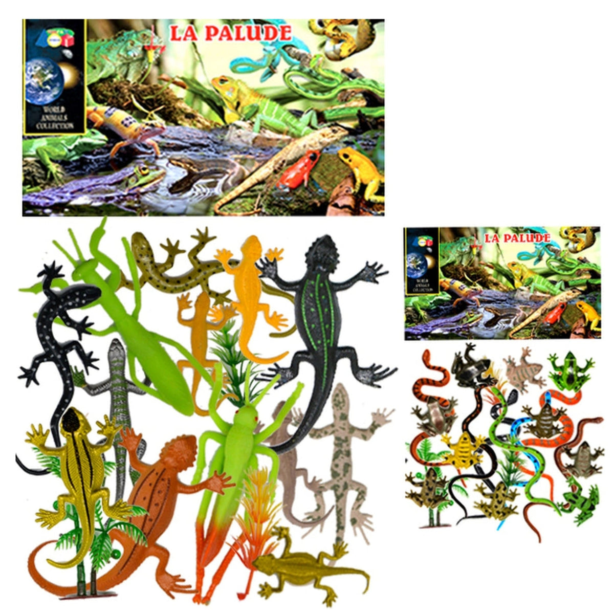 Ginmar - Juego de figuras de criatura del pantano - Colección de reptiles y anfibios