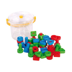 Gowi - Juego de tornillos - 48 piezas en un cubo - Juguetes de actividad para bebés