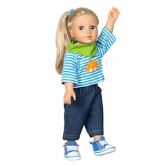 Heless - Jeans con camisa a rayas tamaño 35-45 cm - Juegos de muñecas y figuras de juguete