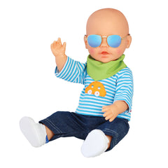 Heless - Jeans con camisa a rayas tamaño 35-45 cm - Juegos de muñecas y figuras de juguete