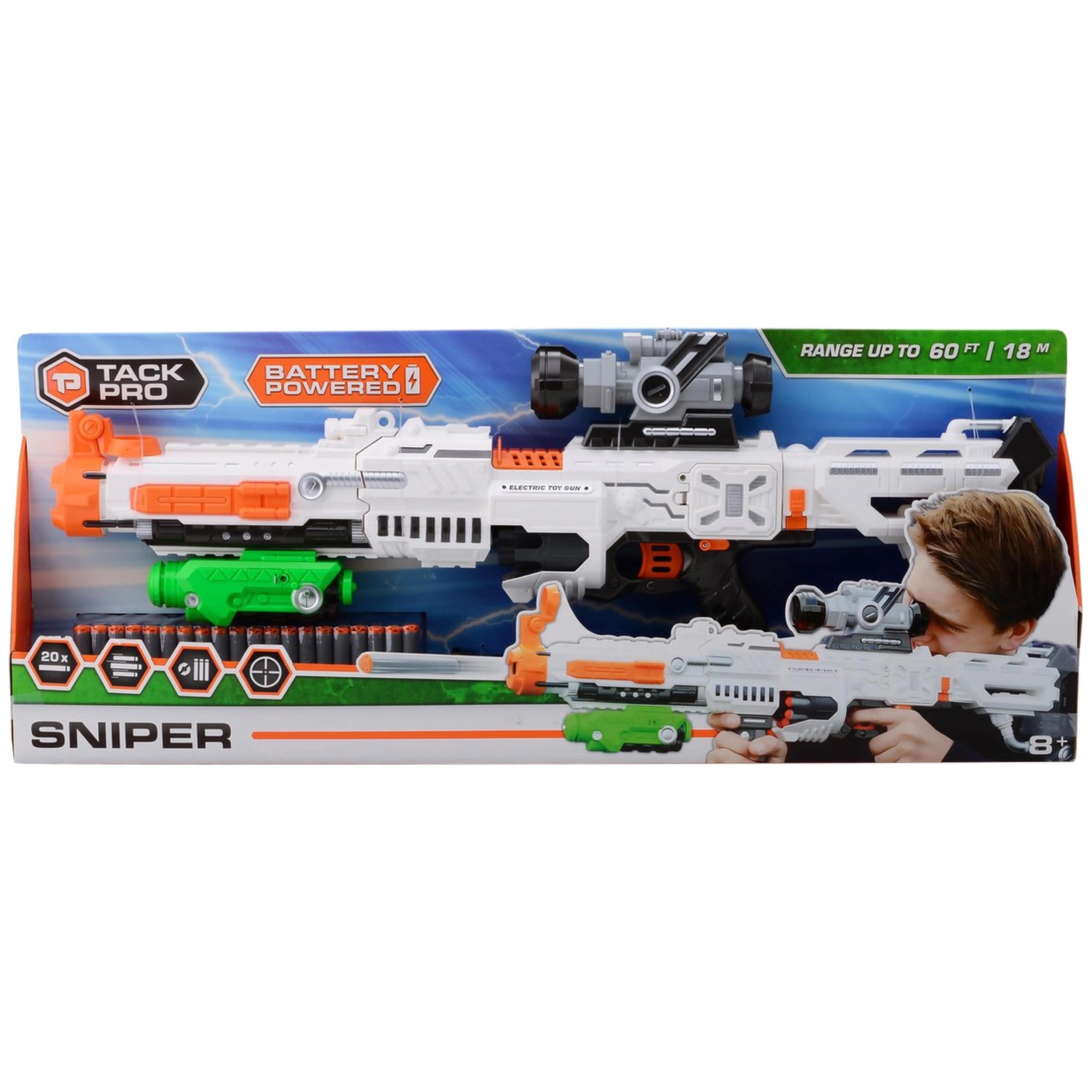 Johntoy - Tack Pro Sniper With 20 Darts And Light 75 Cm - Outdoor Play Equipment