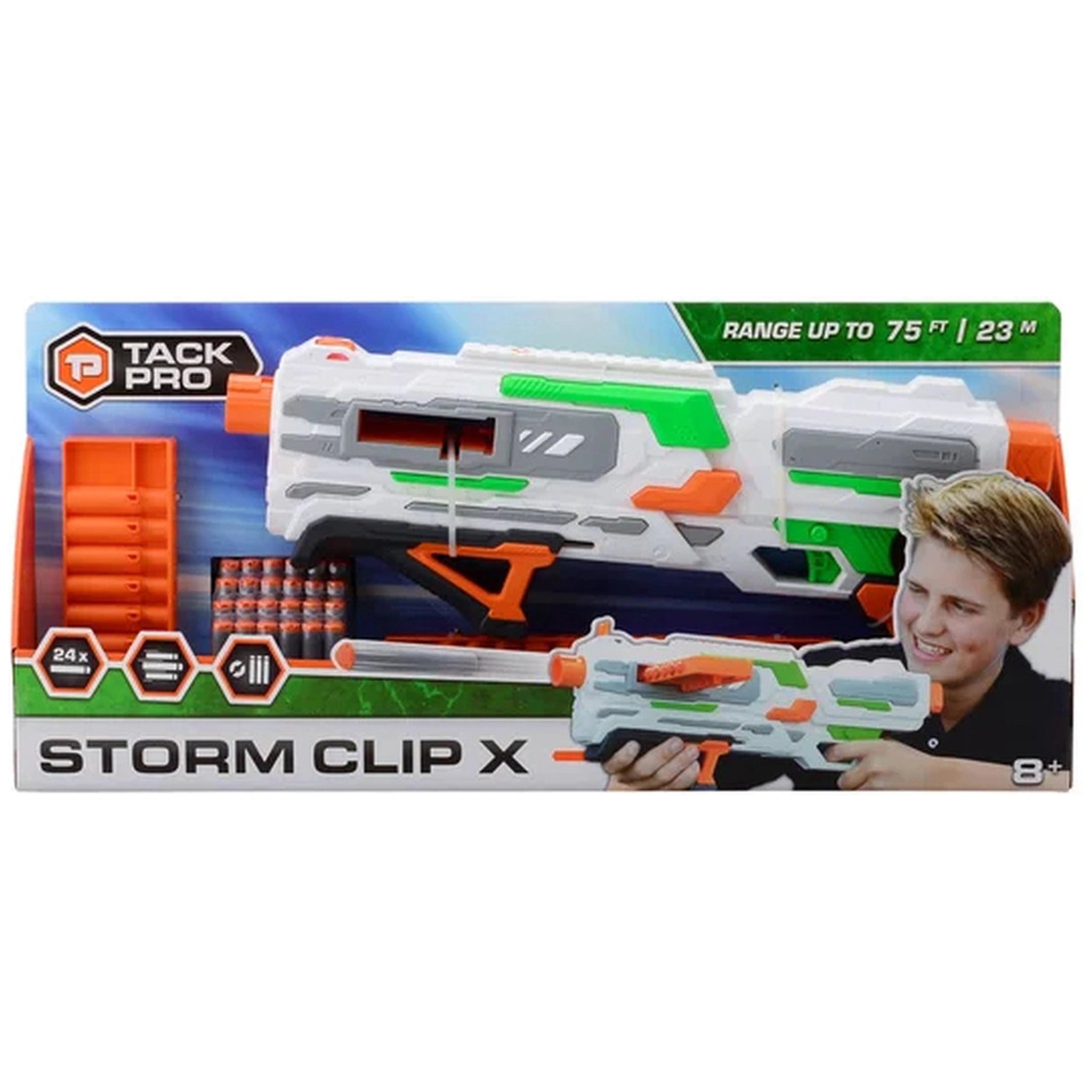 Johntoy - Tack Pro Storm Clip X With 2 Clips And 24 Darts 50Cm - Outdoor Play Equipment