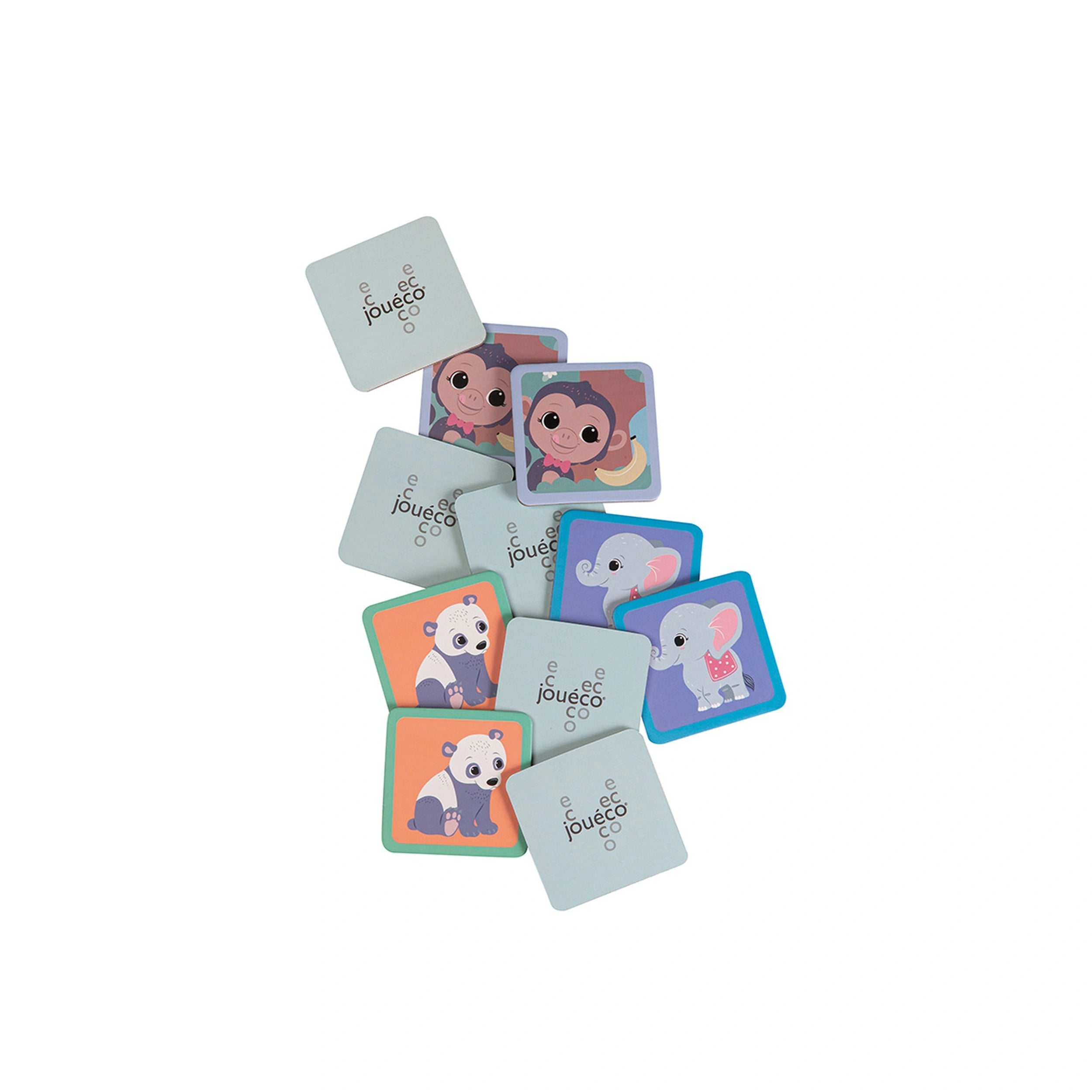 Johntoy - El juego de cartas de memoria de la familia Wooden Wildies