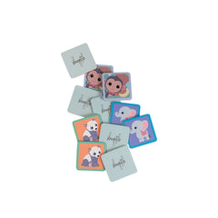 Johntoy - El juego de cartas de memoria de la familia Wooden Wildies