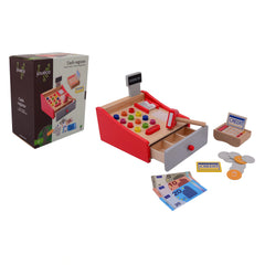 Johntoy - Wooden Cash Register With Scanner - Pretend Professions & Role Playing