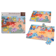 Johntoy - Rompecabezas de Madera con Dino - Puzzles