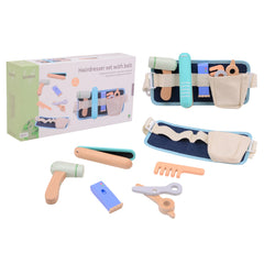 Johntoy - Wooden Hairdresser Set With Belt - Pretend Professions & Role Playing