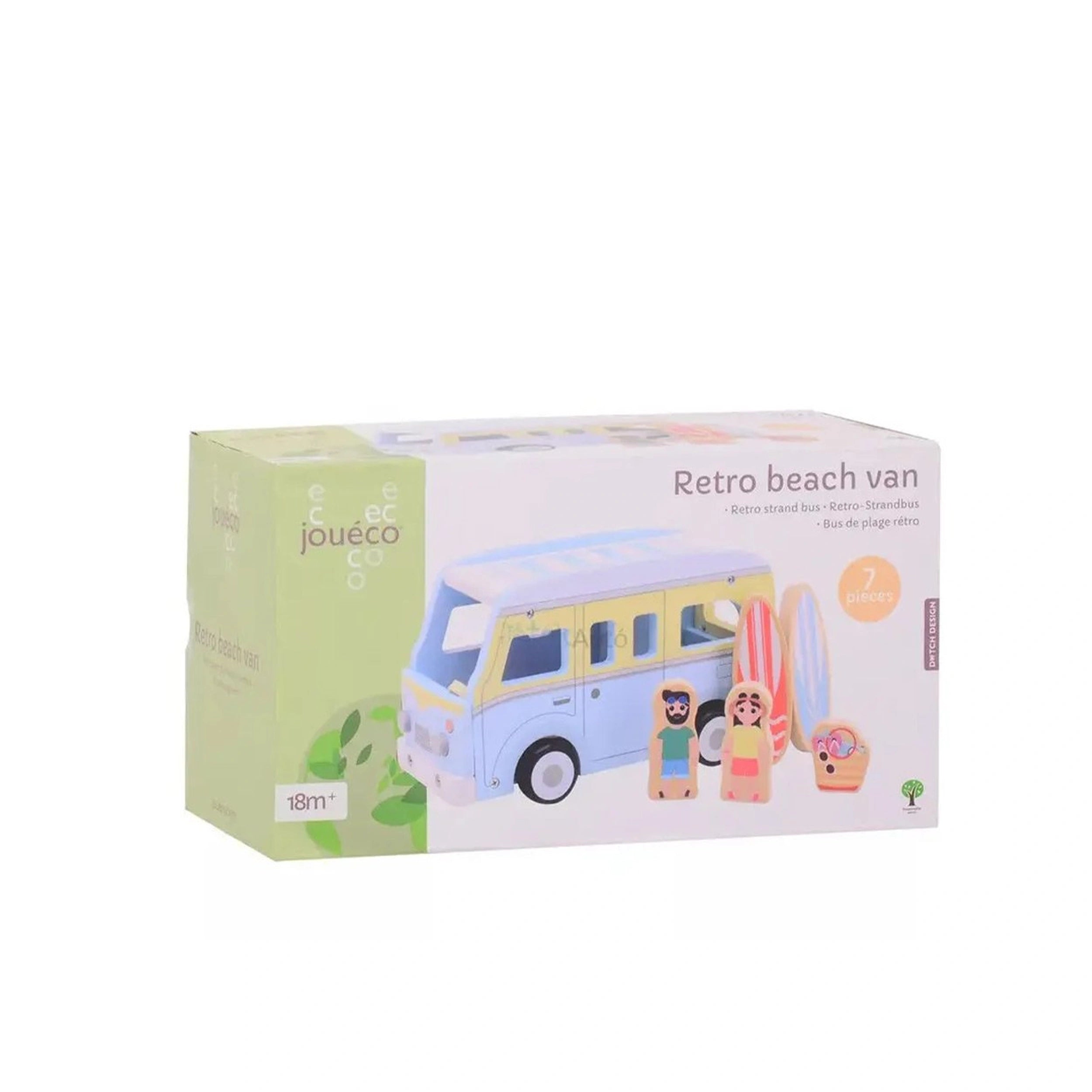 Johntoy - Wooden Retro Beach Van - Baby Activity Toys