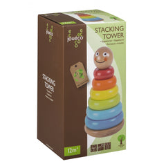 Johntoy - Torre de Apilamiento de Madera - Juguetes de Clasificación y Apilamiento