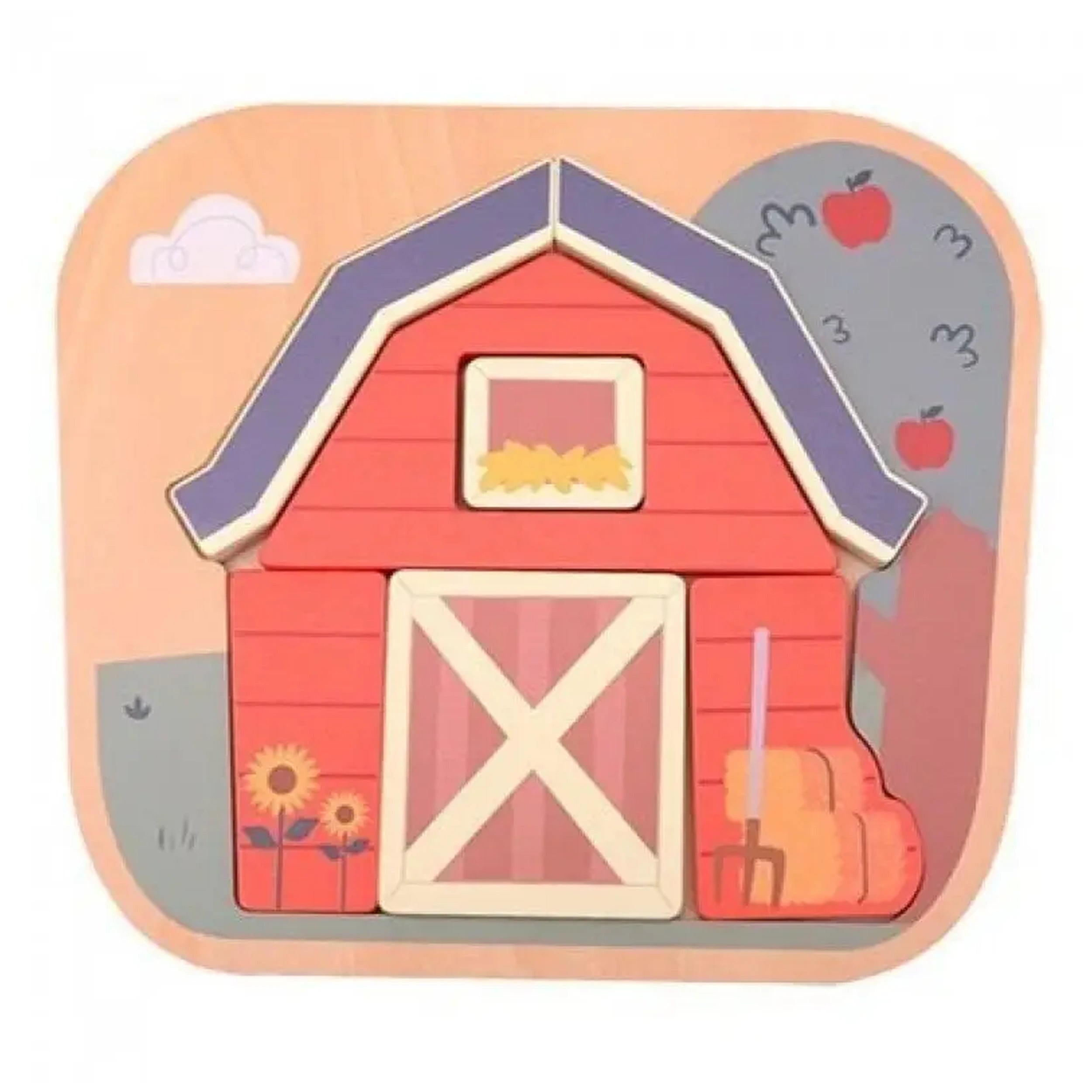 Joueco - Mini Rompecabezas de Madera de Granja - Rompecabezas