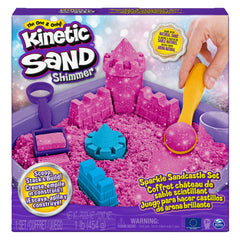Kinetic Sand Set de Castillo de Arena Brillante y Centelleante
