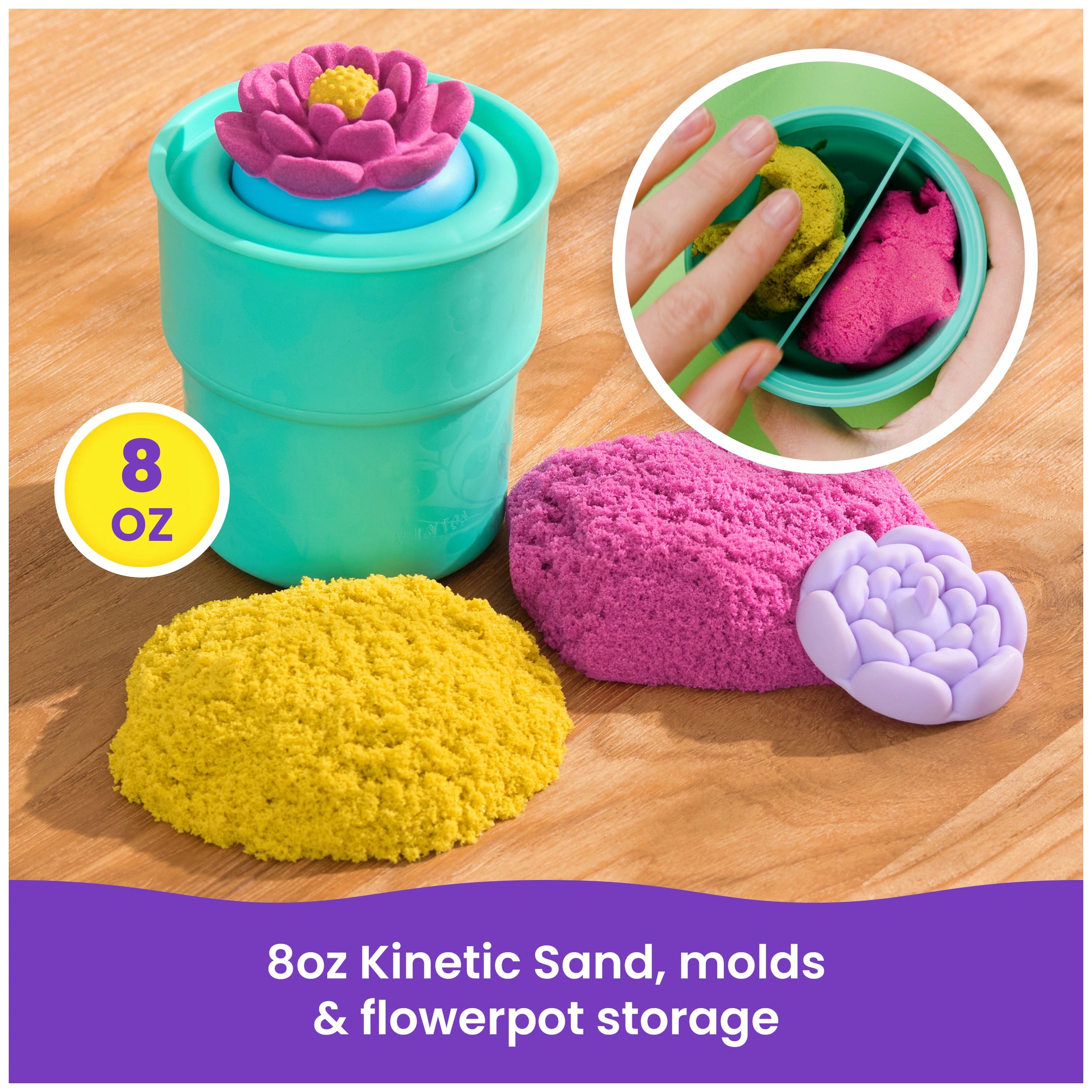 Kinetic Sand Squish Blossom Flor en Flor