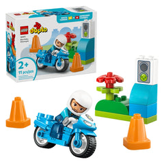LEGO - DUPLO Motocicleta de Policía Azul - Juguetes de Set de Construcción