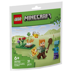 LEGO - Minecraft - El conflicto de la fogata de Alex - Juguetes de construcción