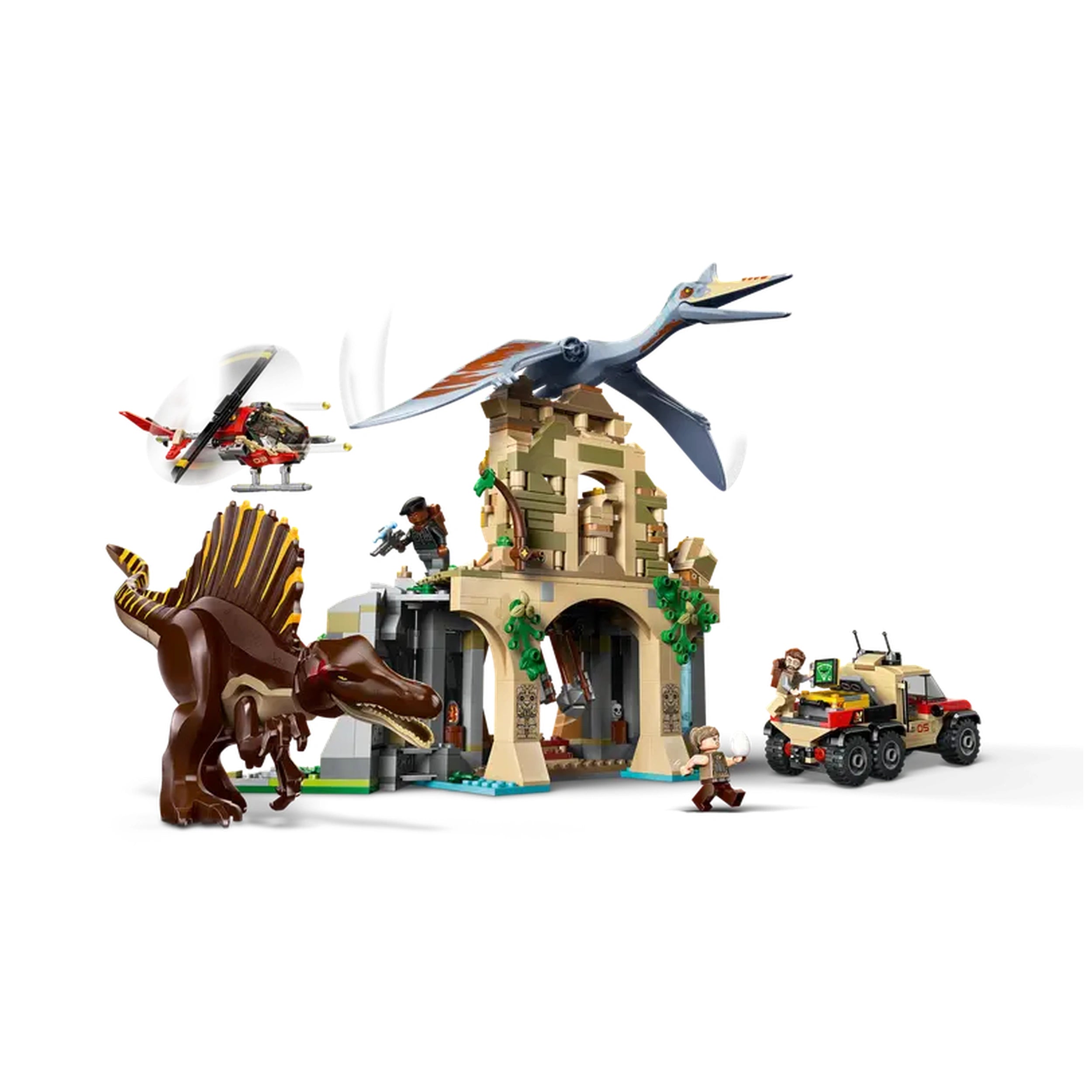 LEGO - Misión Aérea de Spinosaurus y Quetzalcoatlus - Juguetes de Set de Construcción