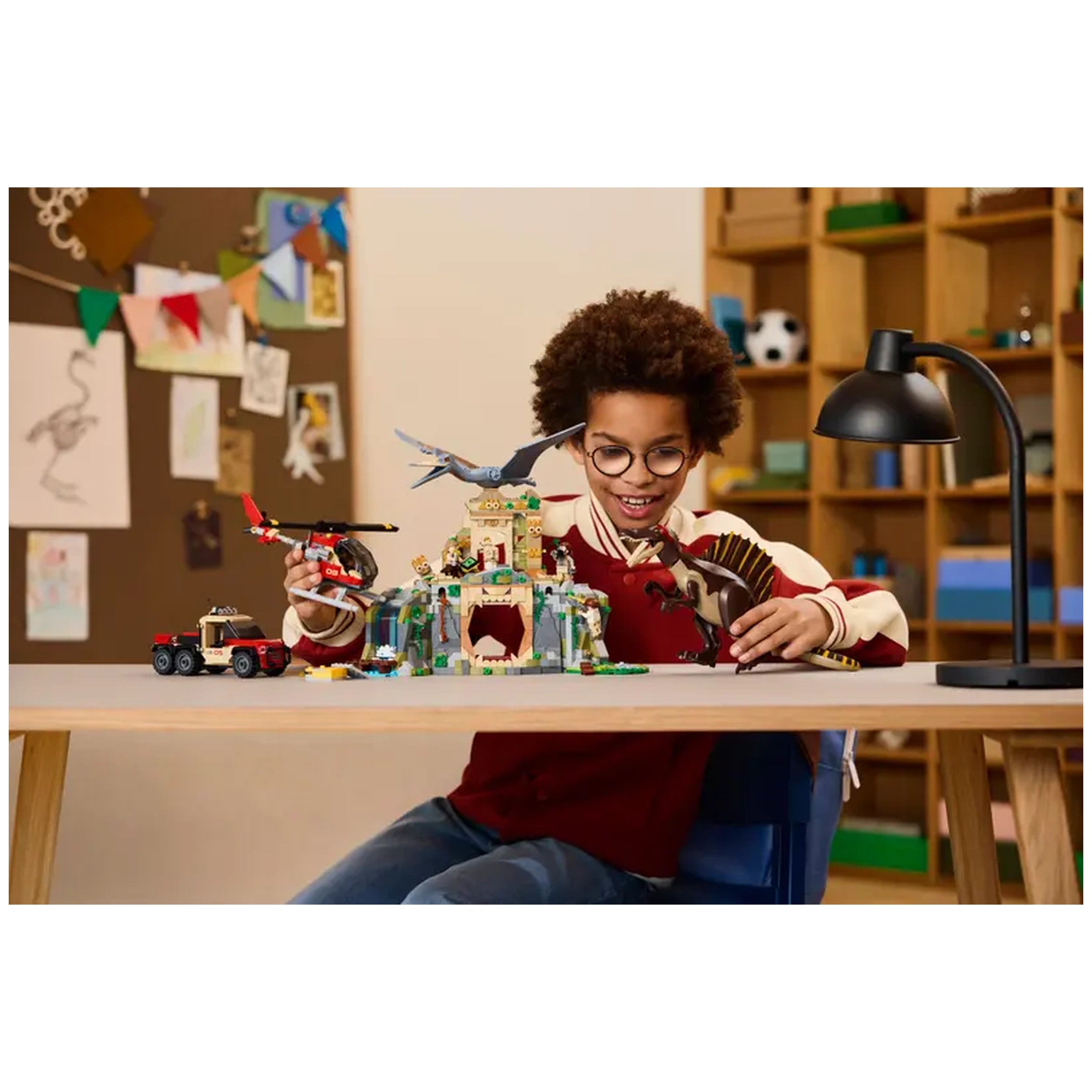 LEGO - Misión Aérea de Spinosaurus y Quetzalcoatlus - Juguetes de Set de Construcción