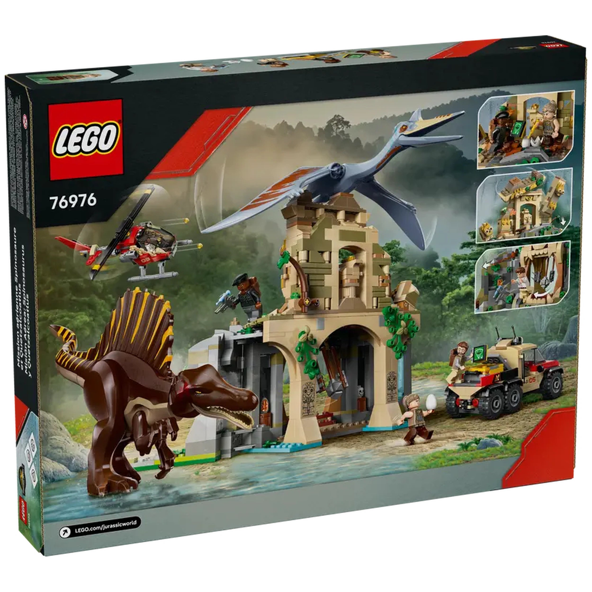 LEGO - Misión Aérea de Spinosaurus y Quetzalcoatlus - Juguetes de Set de Construcción