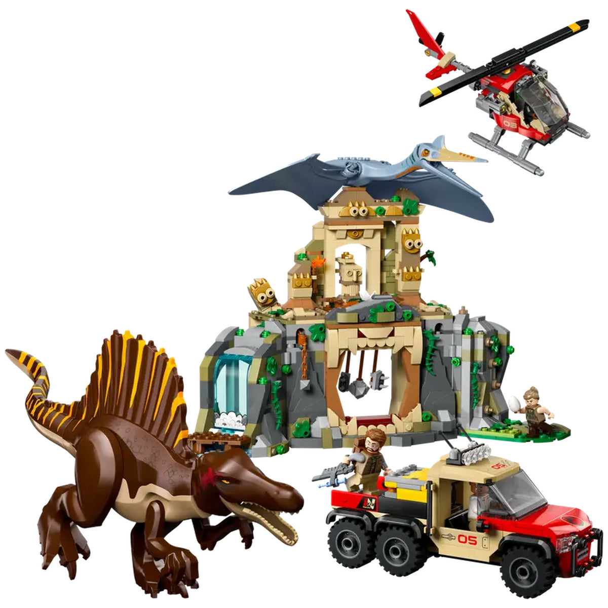 LEGO - Misión Aérea de Spinosaurus y Quetzalcoatlus - Juguetes de Set de Construcción