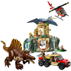 LEGO - Misión Aérea de Spinosaurus y Quetzalcoatlus - Juguetes de Set de Construcción
