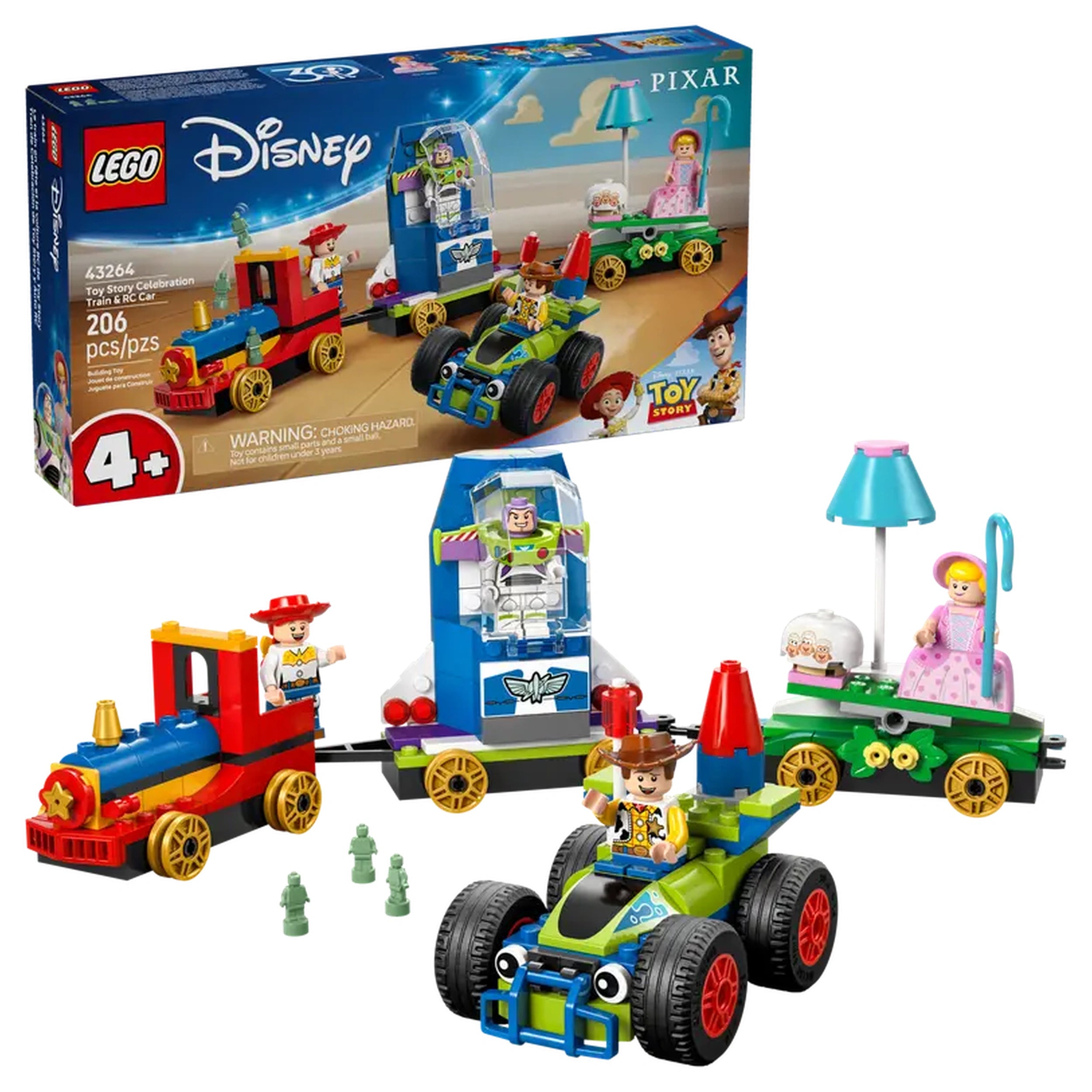 LEGO - Tren de Celebración de Toy Story y Coche RC - Figuras de Acción y Juguetes
