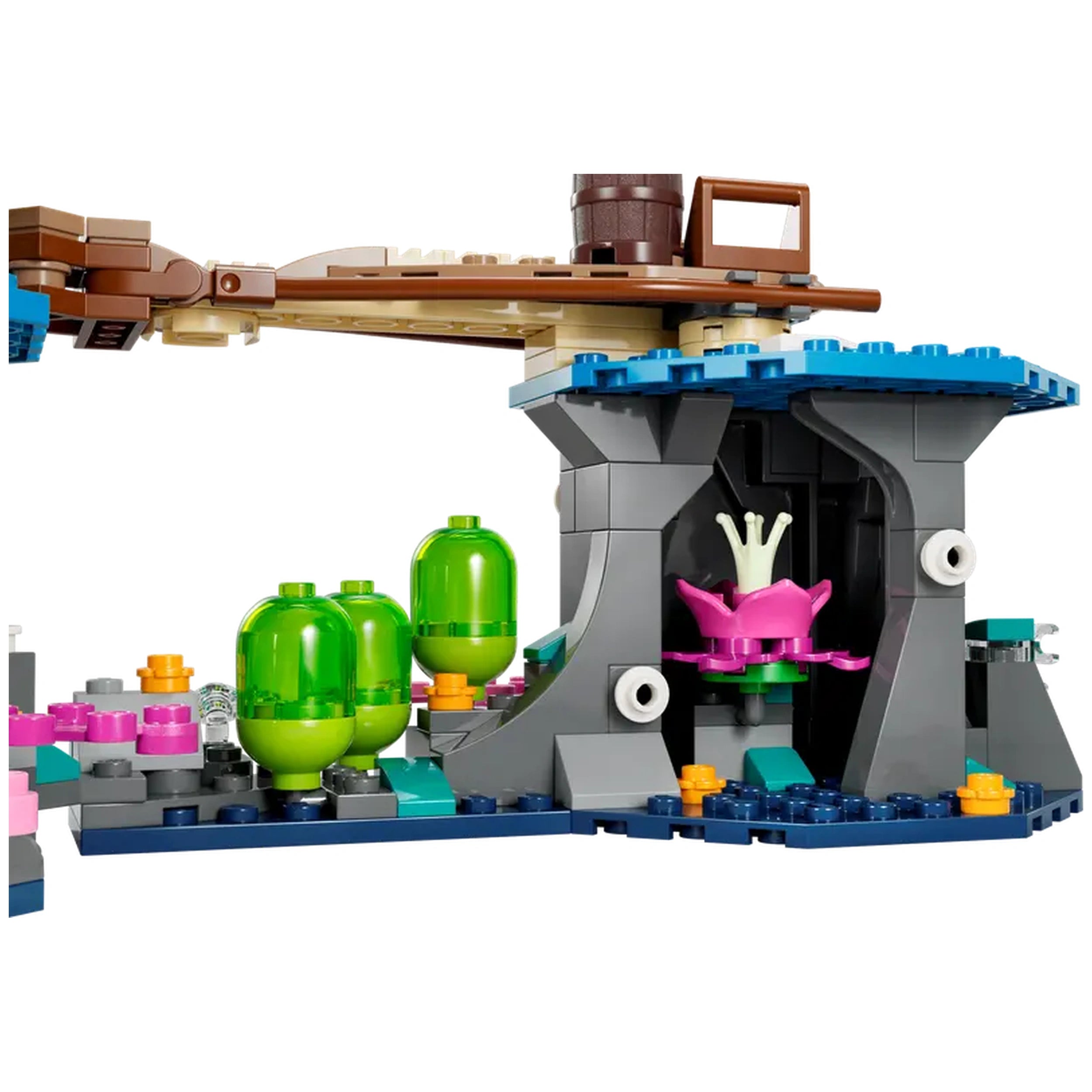 LEGO Avatar Metkayina Reef Home construction set featuring a vibrant aquatic scene with coral and greenery, intricate dwelling design, and colorful elements.
