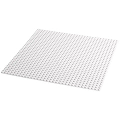 LEGO® Classic White Baseplate, measuring 9.5 inches square, featuring a 32x32 stud layout for creative building and play.