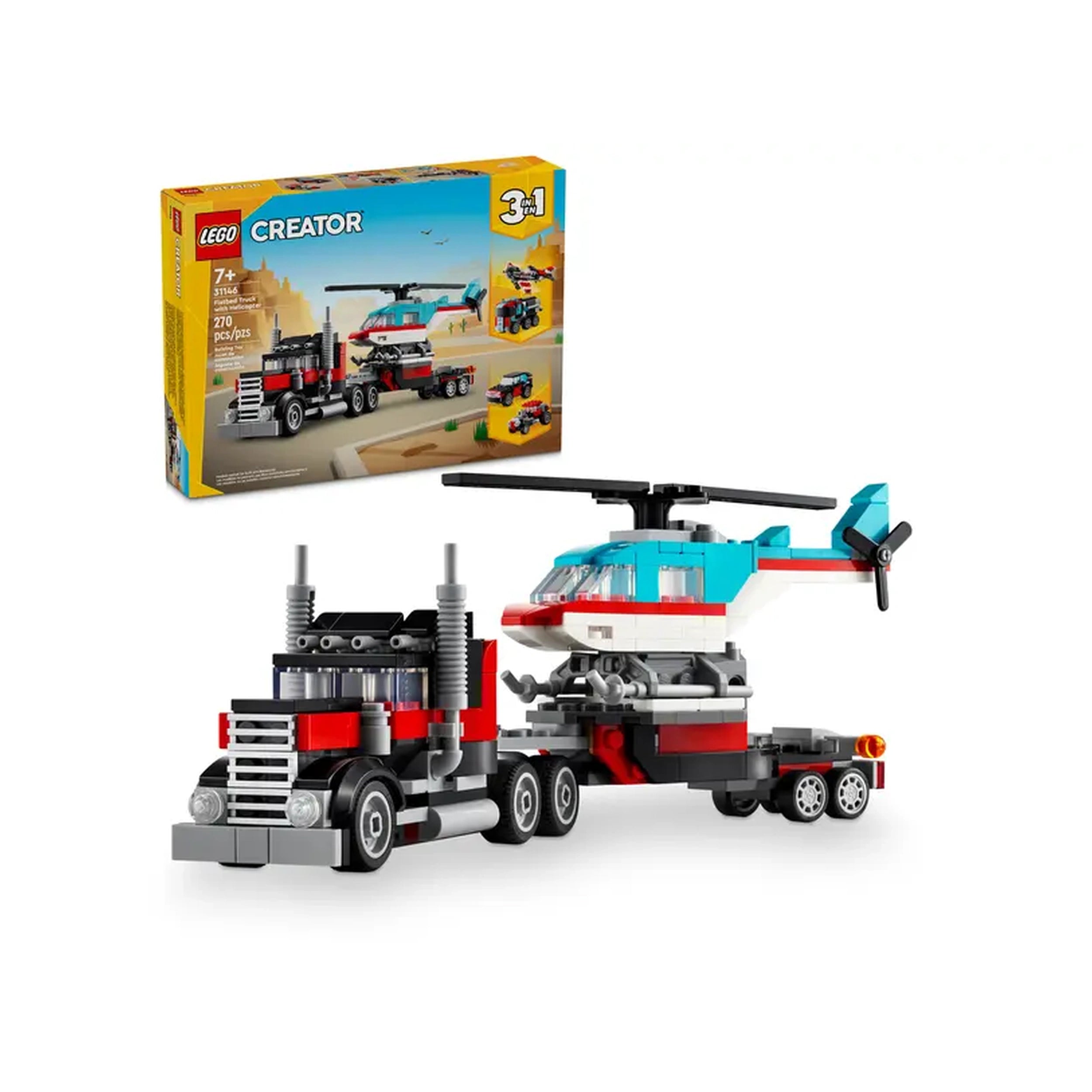 Lego - Creator - Flatbed Truck with Helicopter - Construction Set Toys