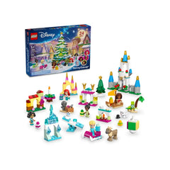 LEGO® Disney Advent Calendar 2024 featuring 24 gifts, colorful micro-doll figures, and holiday-themed builds around a Christmas tree.