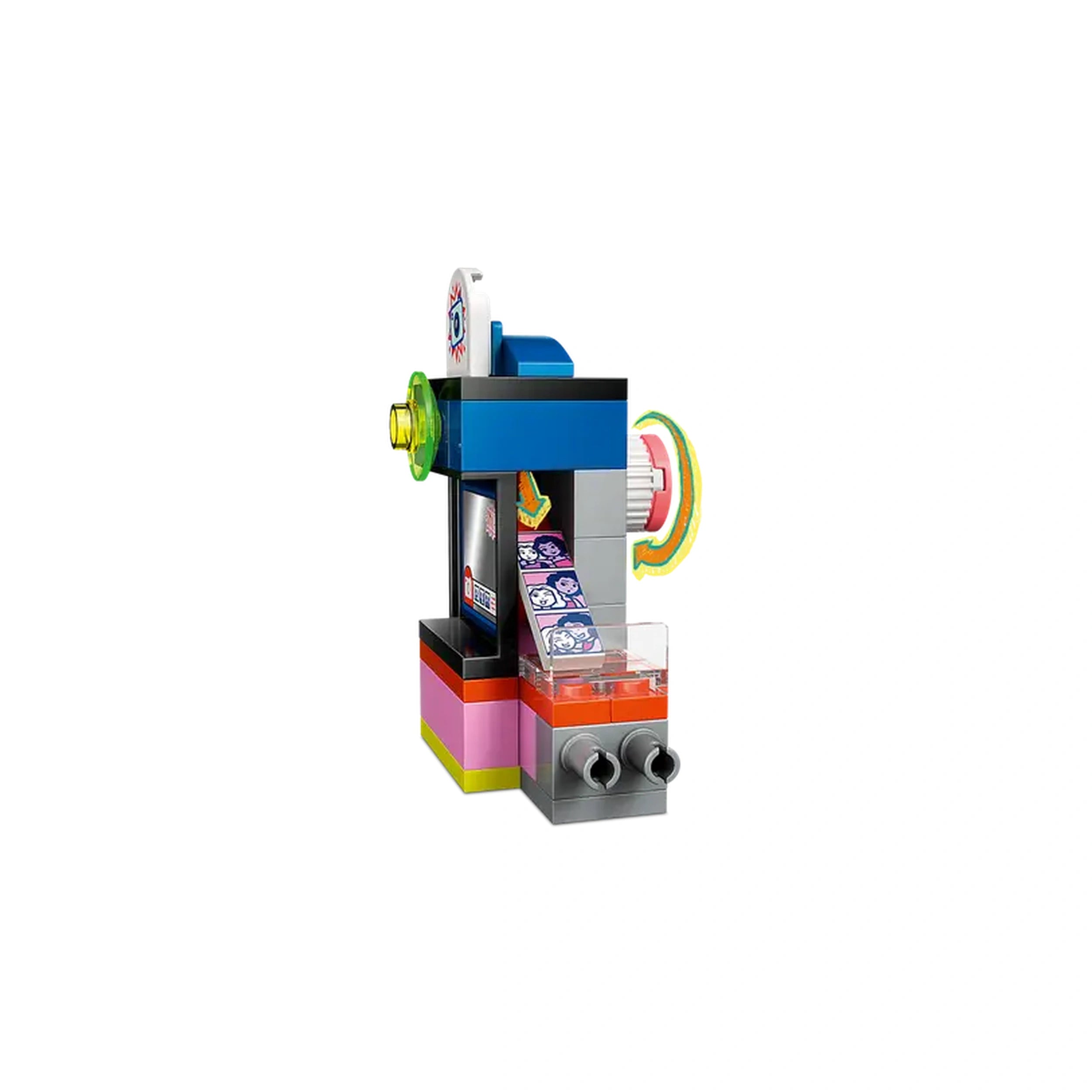 Colorful LEGO Friends hair salon set featuring a two-story design with a hair styling station, accessories, and interactive elements.