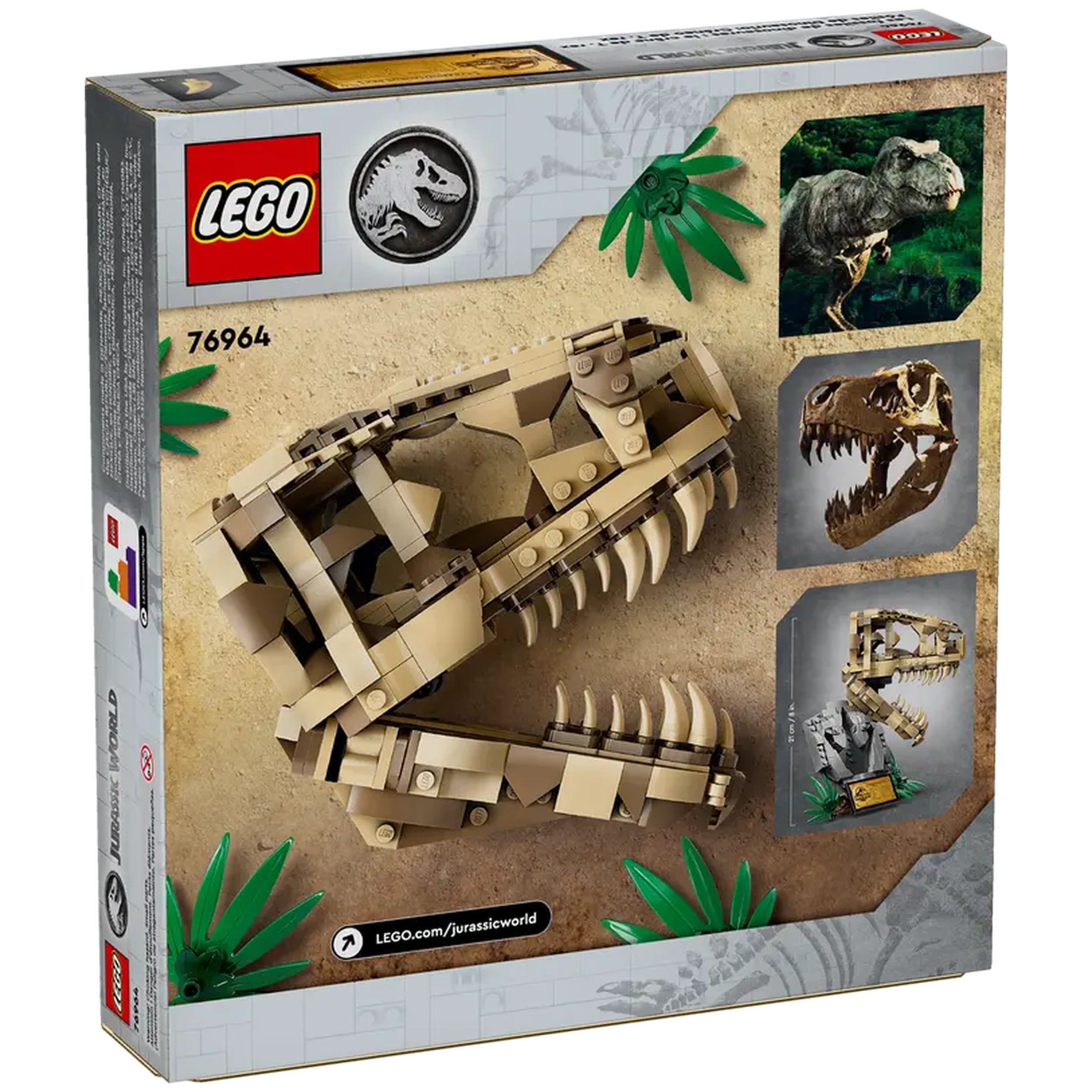 Lego - Jurassic World - Fósiles de Dinosaurios: Cráneo de T. rex - Juguetes de Construcción