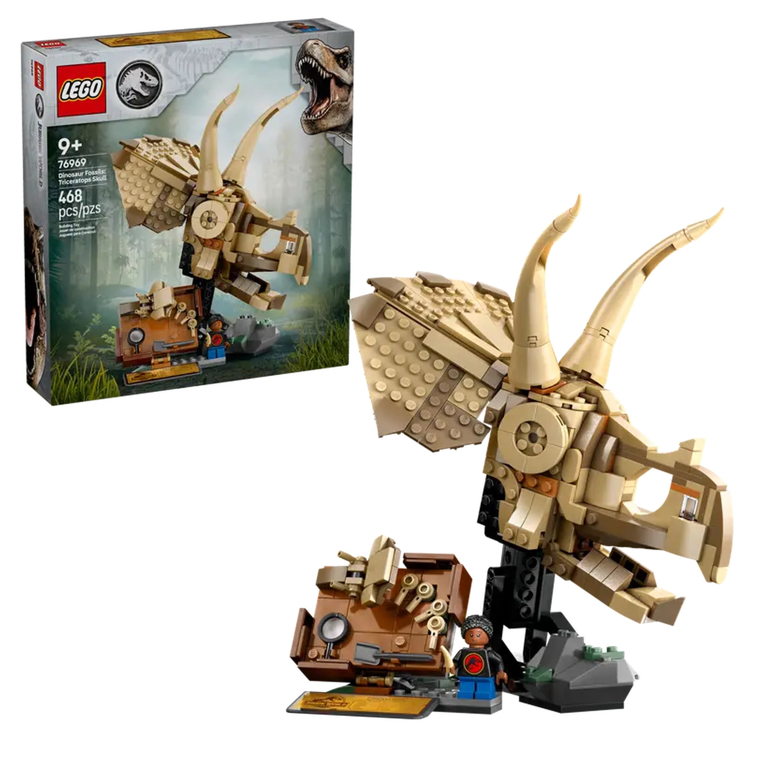 Lego - Jurassic World - Fósiles de Dinosaurios: Cráneo de Triceratops - Juguetes de Set de Construcción