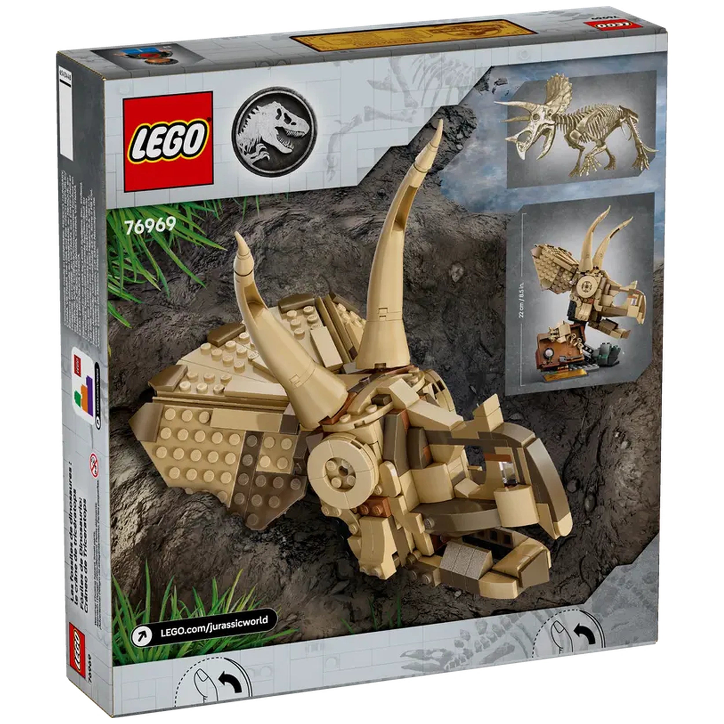 Lego - Jurassic World - Fósiles de Dinosaurios: Cráneo de Triceratops - Juguetes de Set de Construcción