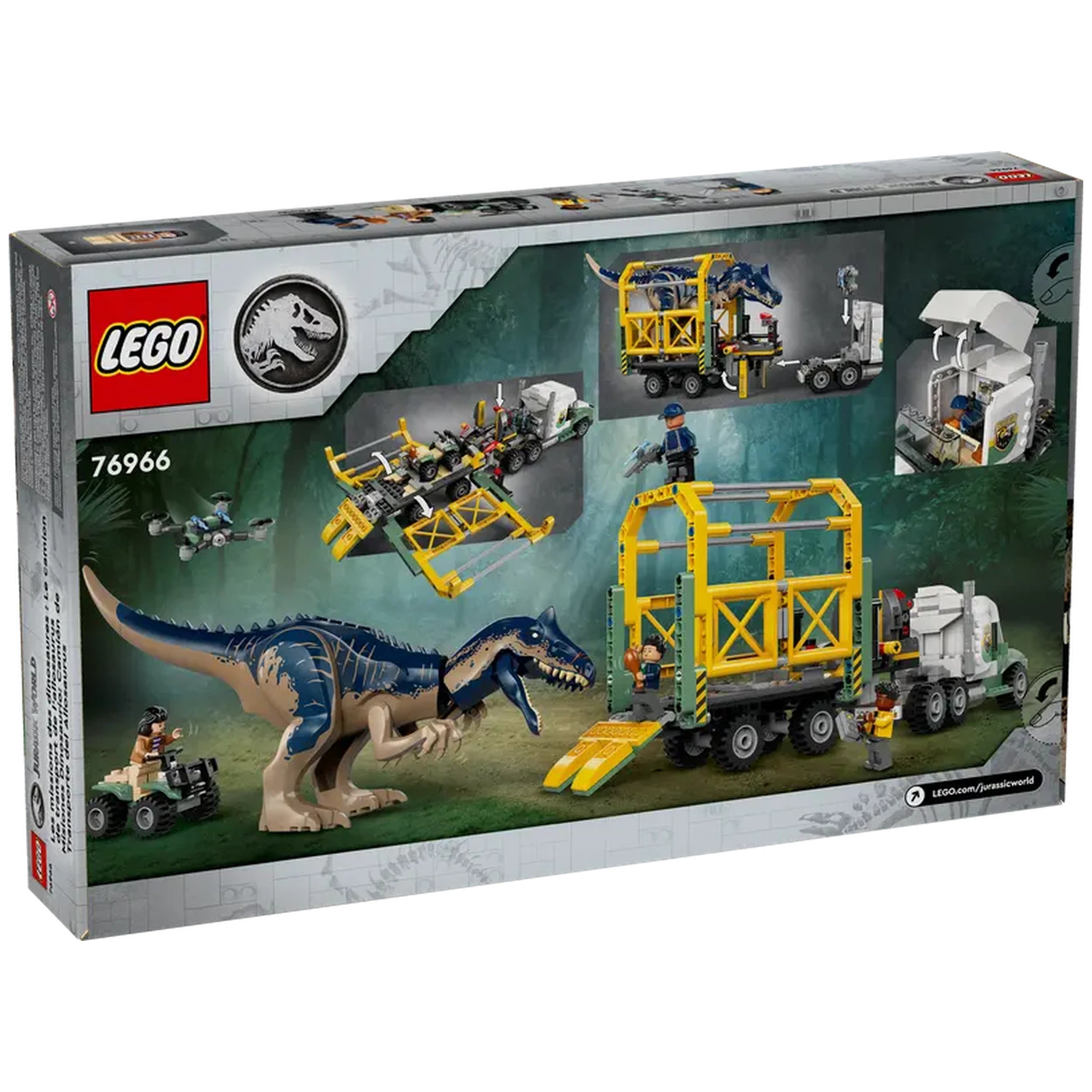 Lego - Jurassic World - Misiones de Dinosaurios: Camión de Transporte de Alosaurio - Juguetes de Set de Construcción