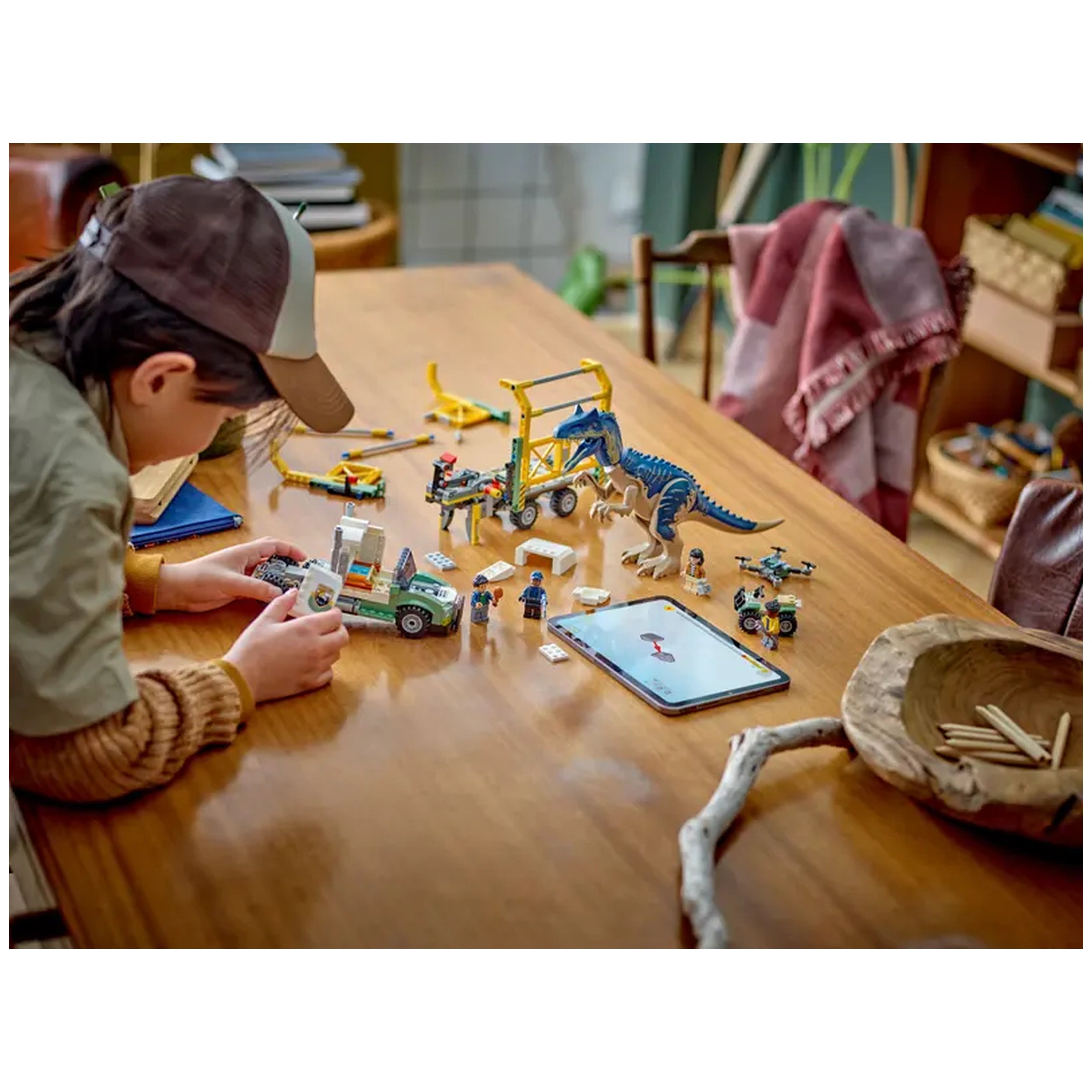 Lego - Jurassic World - Misiones de Dinosaurios: Camión de Transporte de Alosaurio - Juguetes de Set de Construcción