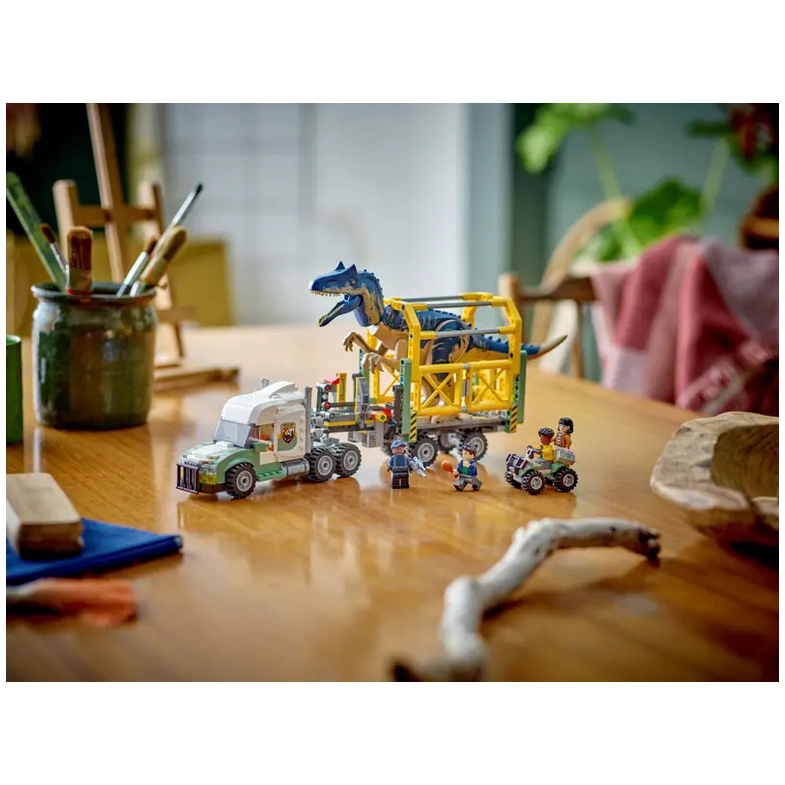 Lego - Jurassic World - Misiones de Dinosaurios: Camión de Transporte de Alosaurio - Juguetes de Set de Construcción
