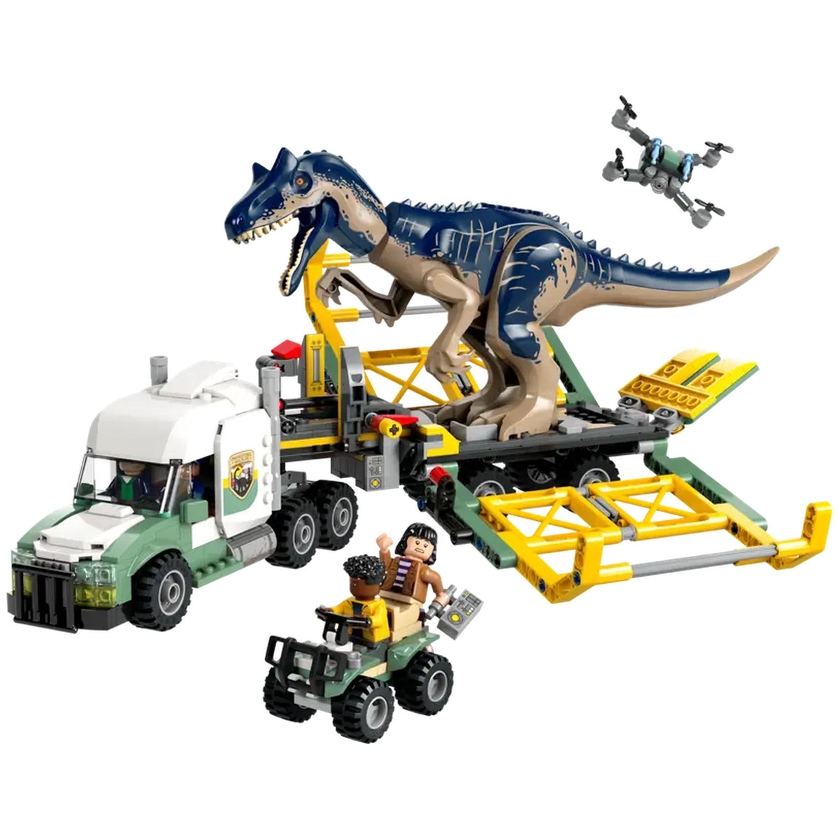 Lego - Jurassic World - Misiones de Dinosaurios: Camión de Transporte de Alosaurio - Juguetes de Set de Construcción