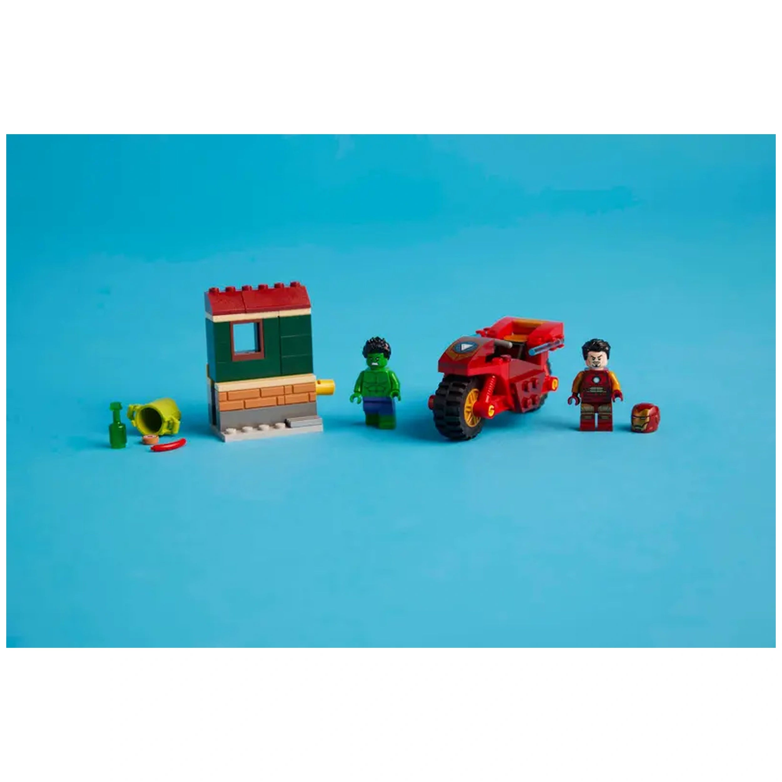 Lego - Marvel Super Heroes - Iron Man with Bike and The Hulk - Construction Set Toys